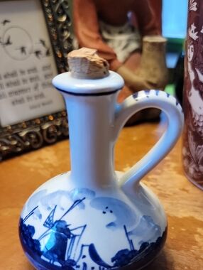 Blue and White Ceramic Cruet Bottle - Classic Home Art